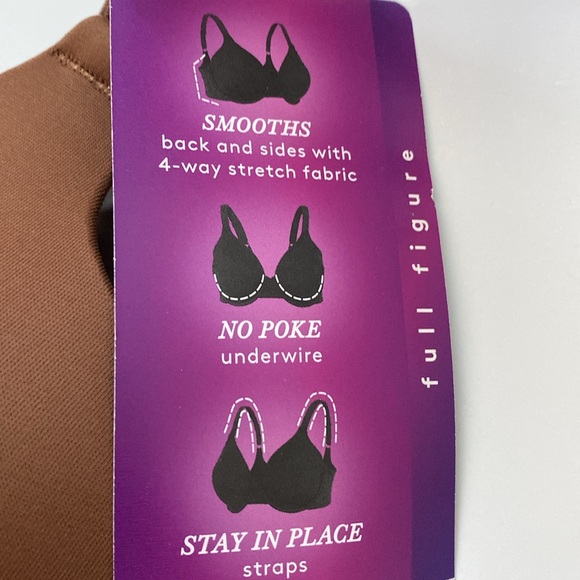 Vanity Fair Beauty Back Smoothing Full Figure Bra Style 76380 Brown 40 C - Picture 5 of 13